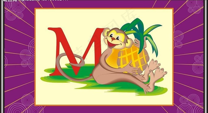 m字母与动物图片
