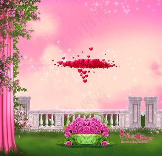 结婚粉色背景图片