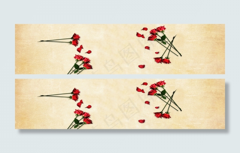 手表简约欧式玫瑰背景banner　