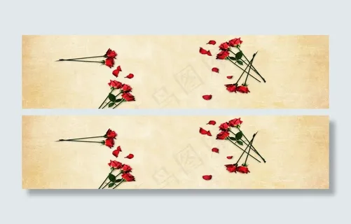 手表简约欧式玫瑰背景banner　