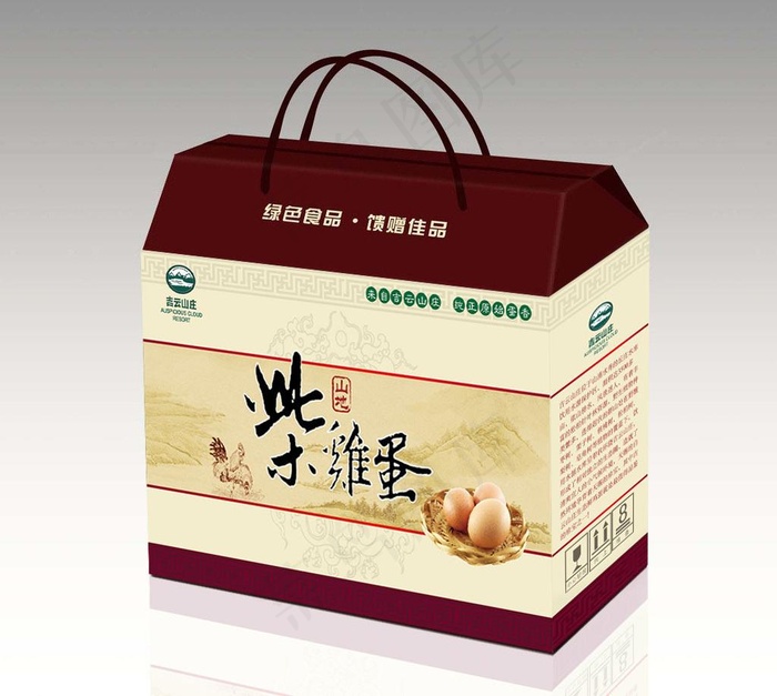 山地柴鸡蛋包装平面图图片