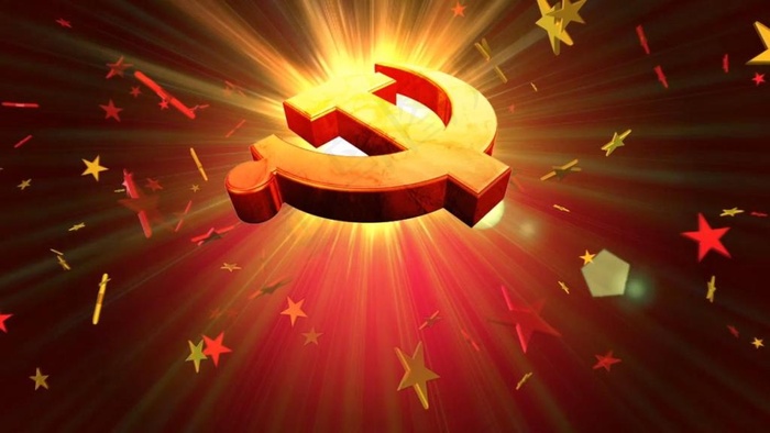 建党节党徽闪闪视频素材