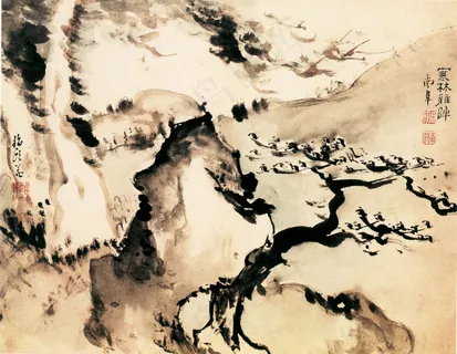 指画山水花卉图a 山水画 中国古画...