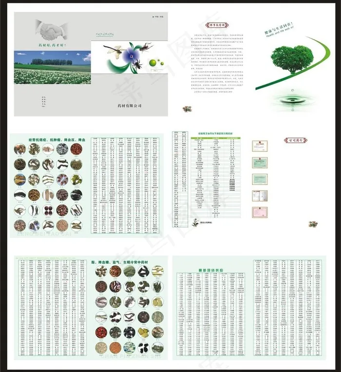 药材公司画册图片cdr矢量模版下载