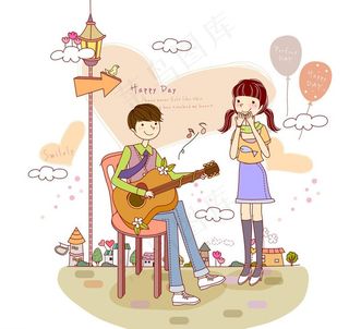 给女生弹吉他的男生图片