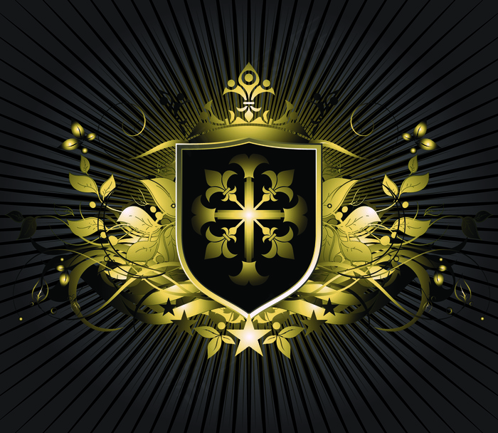 金属花纹花边矢量图下载