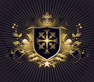 金属花纹花边矢量图下载