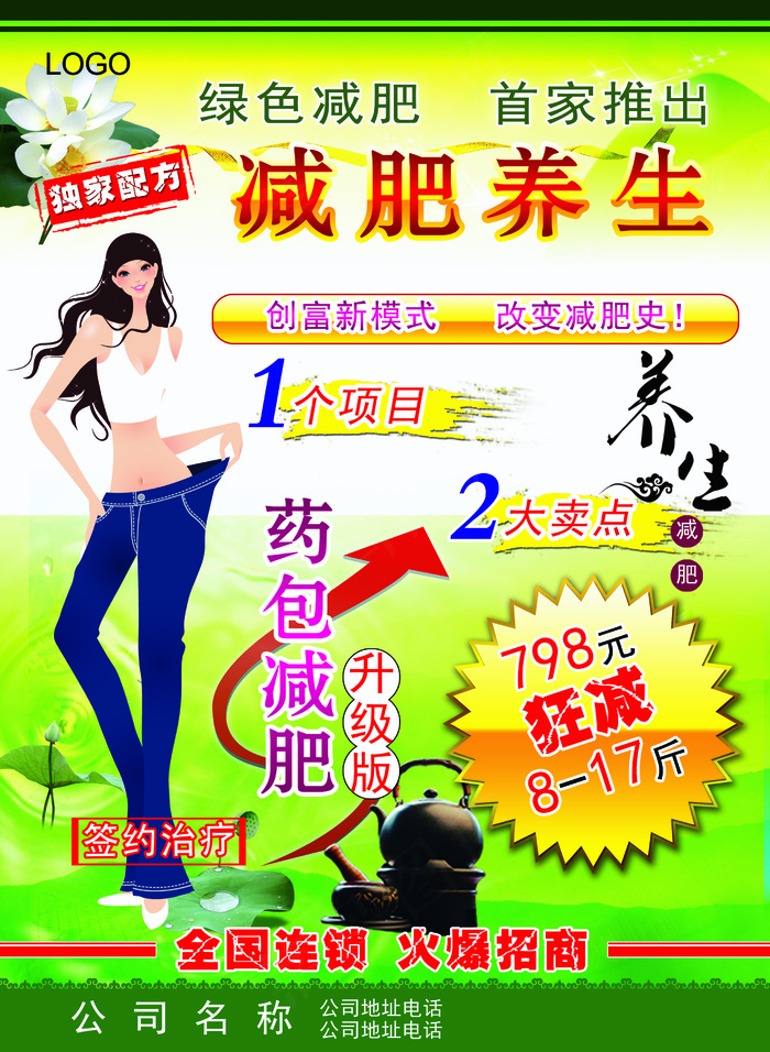 最新减肥养生宣传单DM设计PSD模...(2516X3437(DPI:300))psd模版下载
