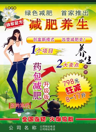 最新减肥养生宣传单DM设计PSD模...