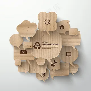 纸壳对话框与环保标志 纸壳对话框与环保标志