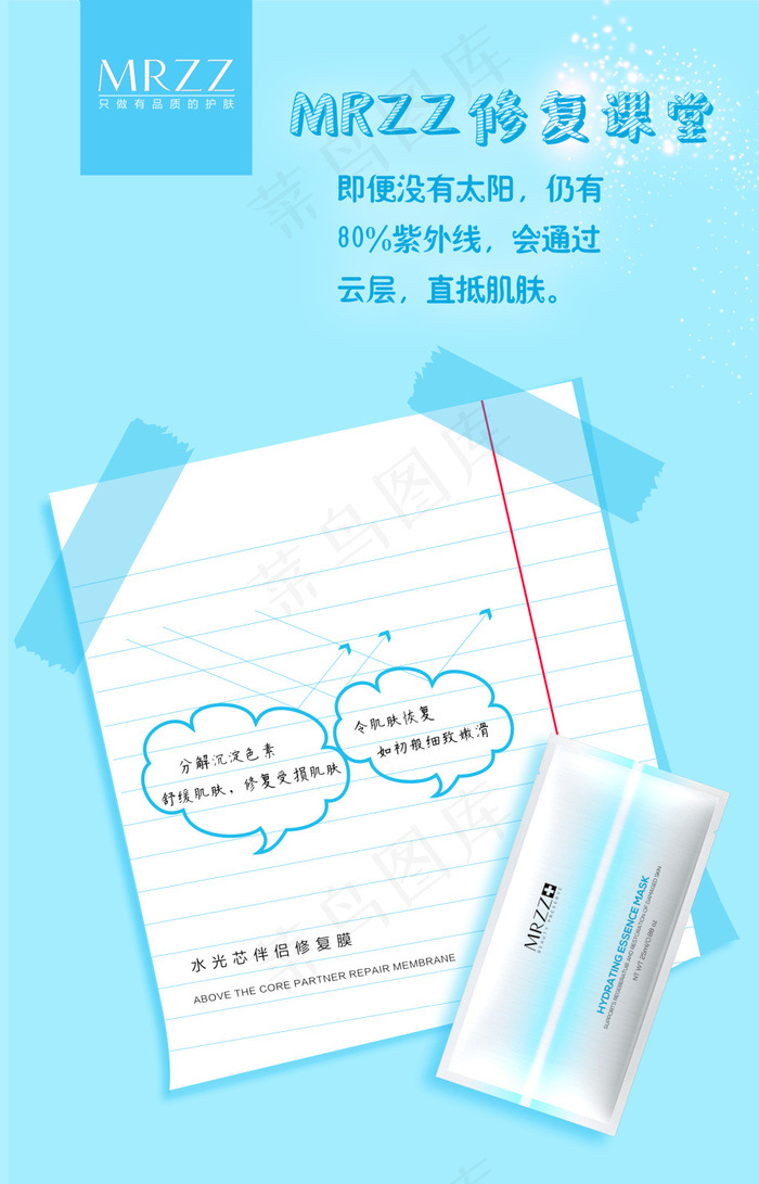 课堂修复面膜海报psd模版下载