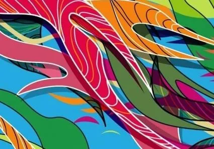 摘要彩色矢量插画eps,ai矢量模版下载