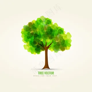 时尚彩绘树素材