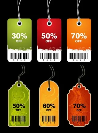 打折销售吊牌矢量素材图片