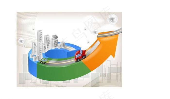 箭头楼房建筑背景图片