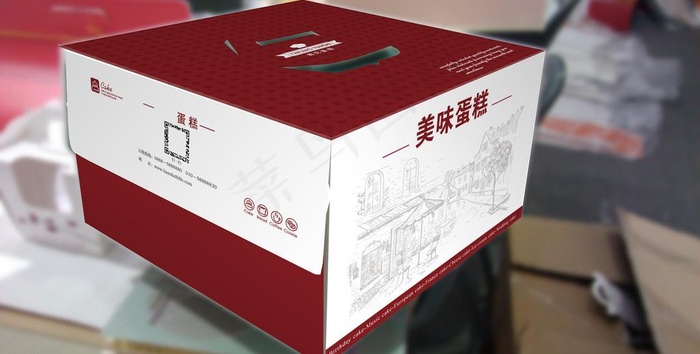 蛋糕盒（展开图）eps,ai矢量模版下载