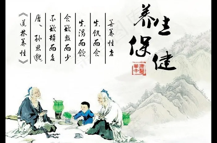 养生图片cdr矢量模版下载