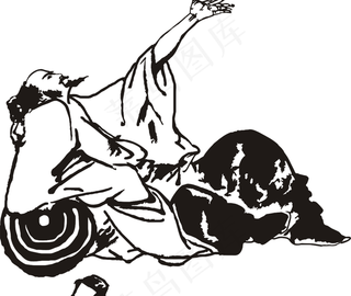 水墨人物设计素材图片