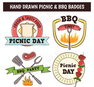 手绘烧烤矢量素材