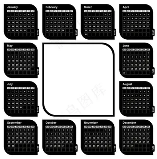 2012年日历模板素材
