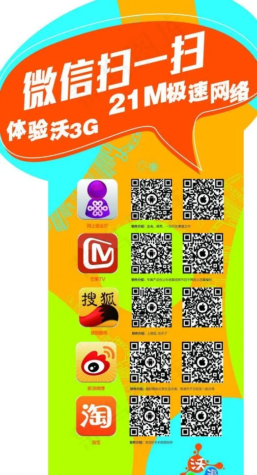 联通 21m网络展架图片cdr矢量模版下载