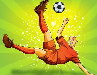卡通足球运动员背景图片