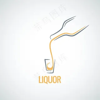 时尚创意倒酒LOGO设计