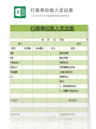 行政单位收入支出表