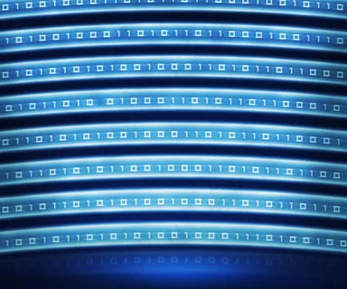 蓝色的二进制数字墙背景