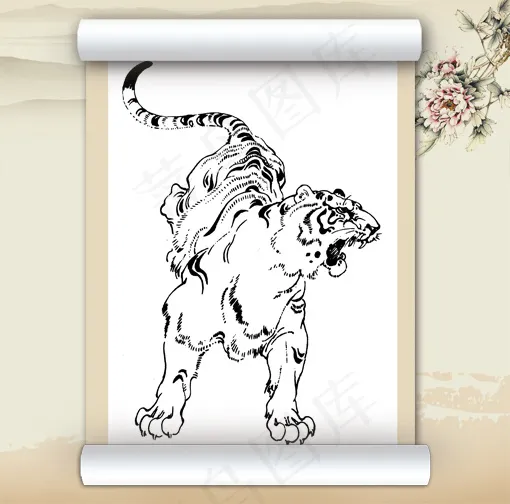 山中之王 老虎(4733X4677(DPI:180))psd模版下载