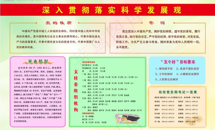 农村党建版面图片psd模版下载