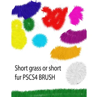 手绘小草和皮毛装饰笔刷