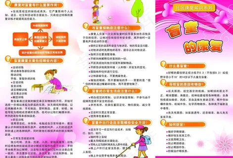 盲童的康复知识宣传彩页图片