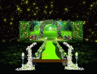 森系绿色森林婚礼背景