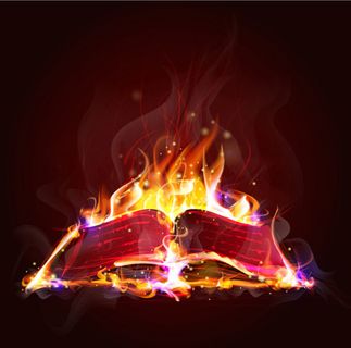 矢量燃烧的书本设计