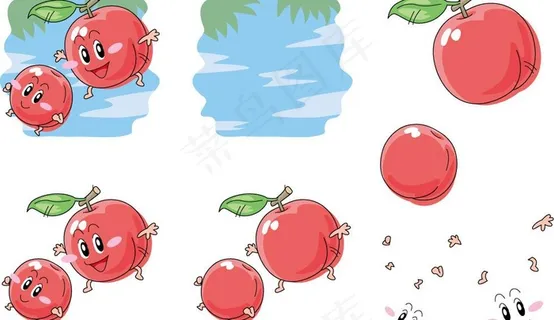 手绘桃子表情图片