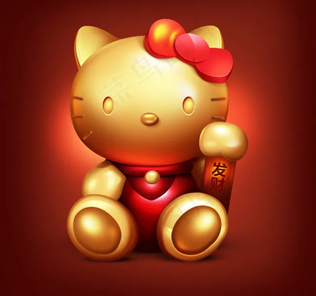 招财猫PSD分层素材psd模版下载