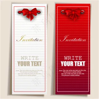 精美蝴蝶结竖幅矢量素材