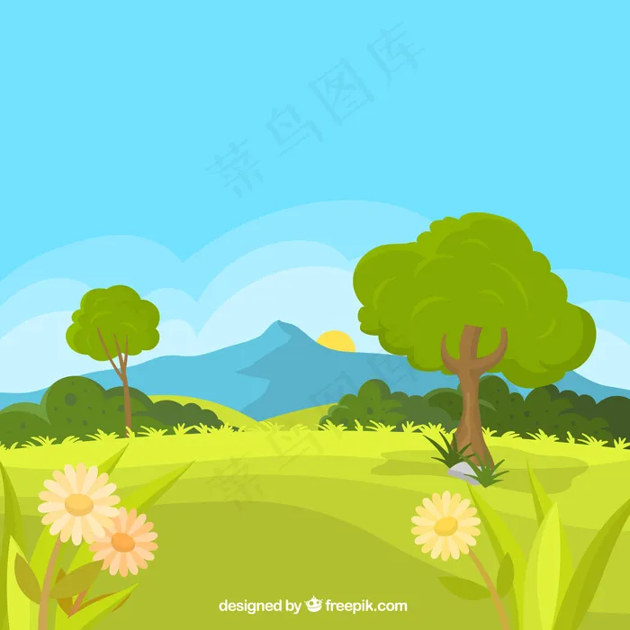 绿色背景矢量图
