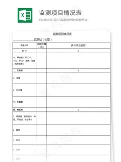 监测项目情况表