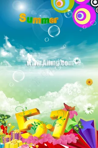 五一节海报PSD分层模板