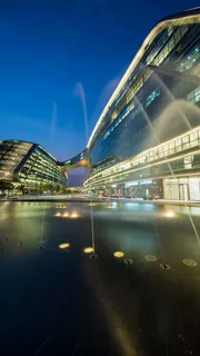 夜景喷泉美景高清摄影图片