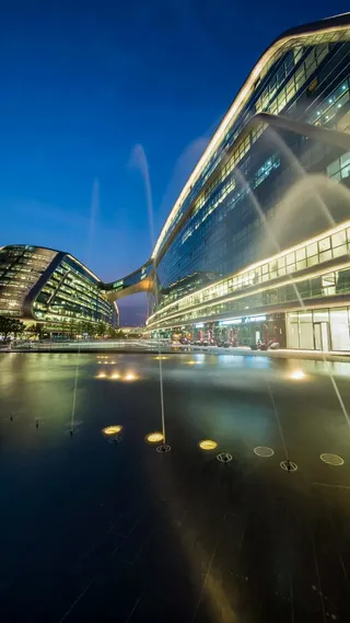 夜景喷泉美景高清摄影图片