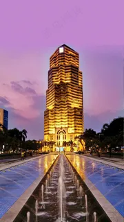 吉隆坡著名景点双子塔夜景高清图片