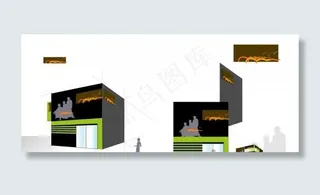 矢量门店外沿灯箱设计效果图图片