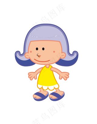 卡通人物矢量图女孩儿童