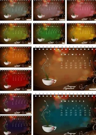 古色古香2011兔年台历矢量模板