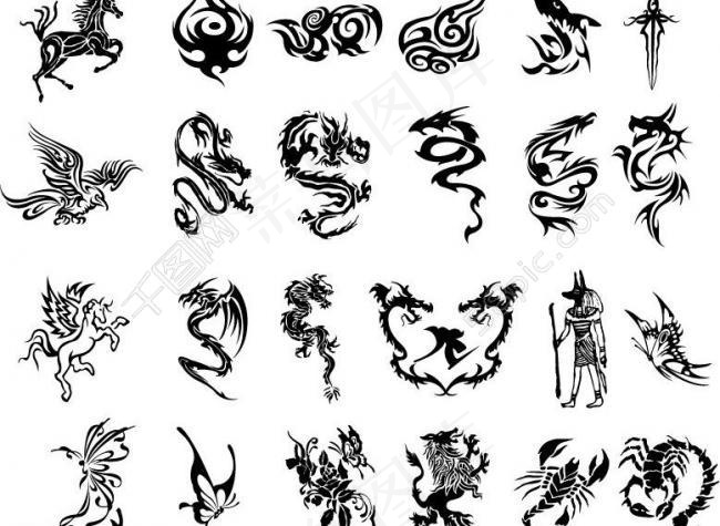 动物剪影矢量素材图片