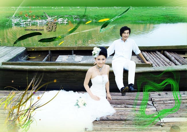 西泊桥畔跨页婚纱模板04