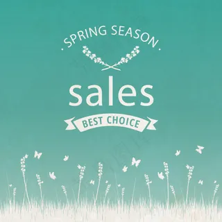 清新春季促销海报矢量素材